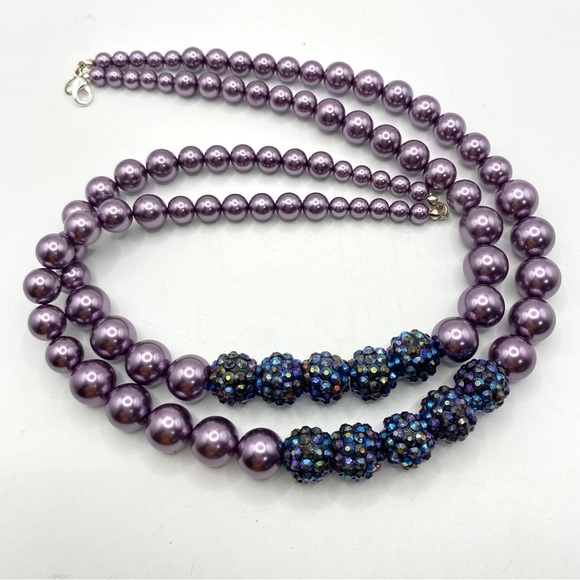 Lavender & Blue Acrylic Beads Necklace - Picture 7 of 7
